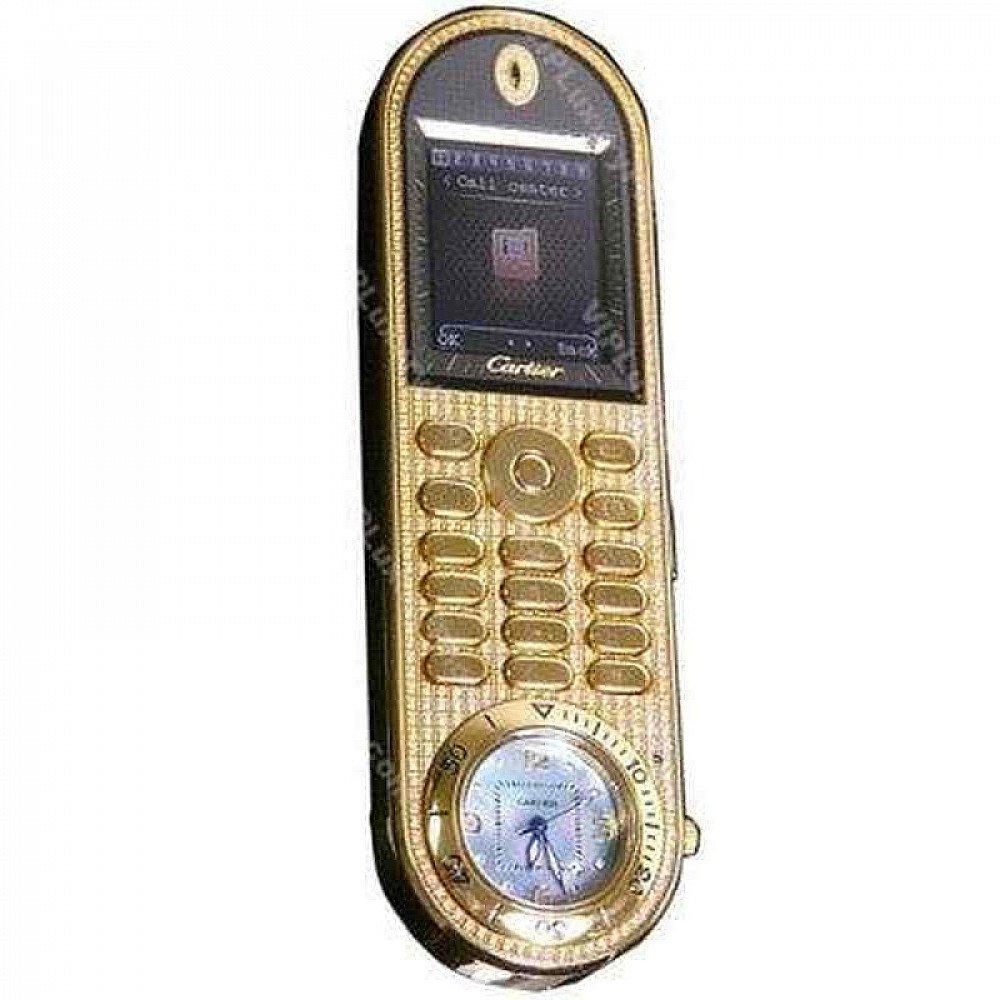 Full Body Housing For Cartier Gold Clock Mobile Cell Phone White